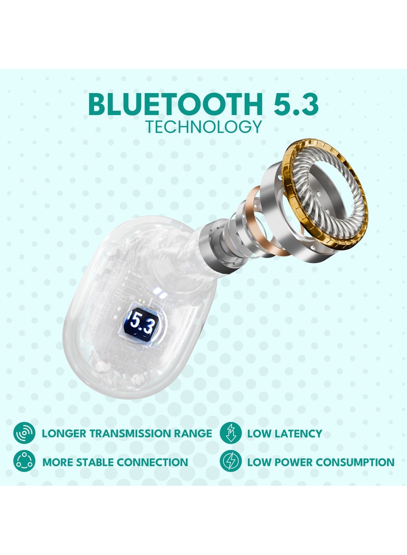 Voltma Beat Bliss- True Wireless Earbuds | 5.3 Bluetooth Earbuds, IPX45 Waterproof Earbuds, Fast Charging Type C In Ear Earphones, Earbuds for Calling Running Wireless Earbuds - Image 2