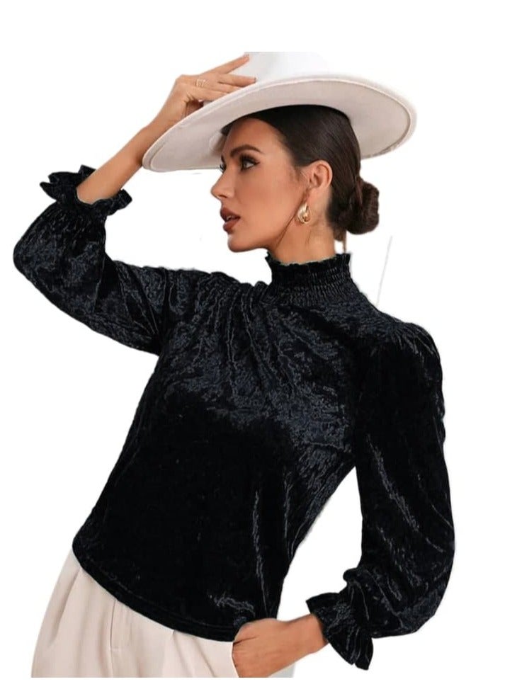 Women's velvet blouse