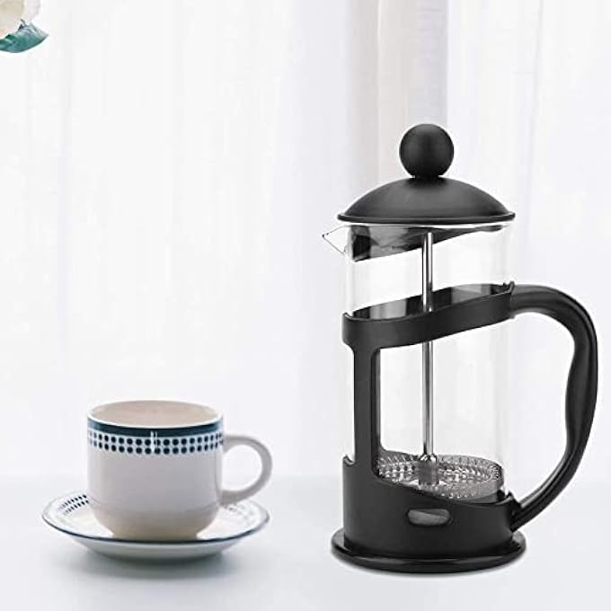 SYOSI Stainless Steel Press Coffee Maker Glass French Press Maker Home Office Tea Coffee Pot Size  350Ml - Image 5