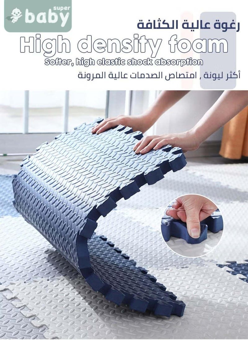 SuperBaby 36PCS Soft EVA Baby Play Mat, Composable Babies Play Pen Tummy Time Playmat & Crawling Mats for Infants, Babies,Toddlers, Indoor Outdoor Use, BPA Free, 30*30cm, 12mm - Image 4