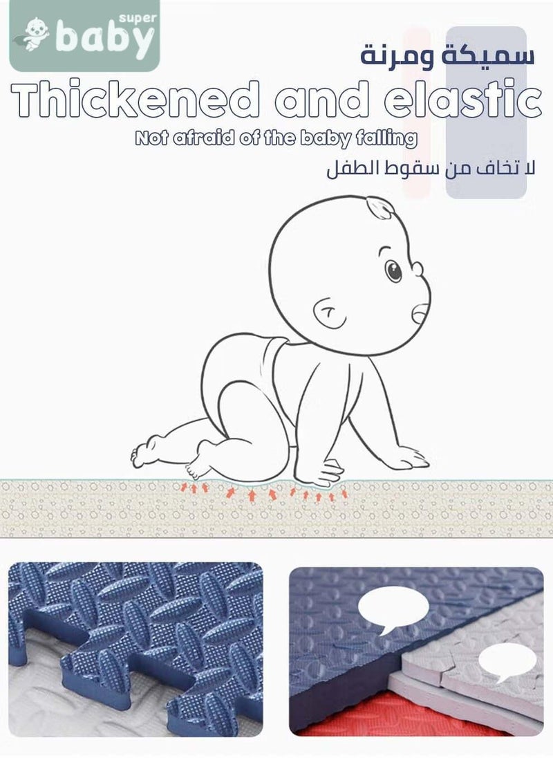 SuperBaby 36PCS Soft EVA Baby Play Mat, Composable Babies Play Pen Tummy Time Playmat & Crawling Mats for Infants, Babies,Toddlers, Indoor Outdoor Use, BPA Free, 30*30cm, 12mm - Image 2
