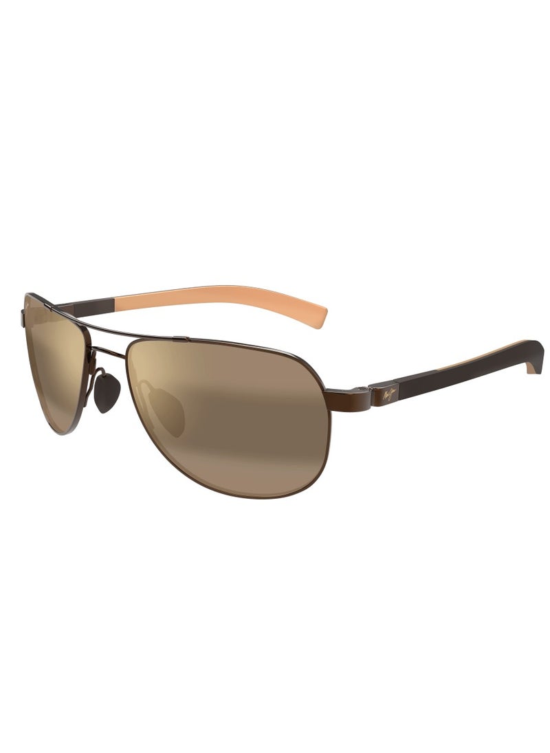 MAUI JIM Maui Jim Guardrails 327-23 Unisex Polarized Aviator Sunglasses  – 58 mm Lens Size  - Image 1