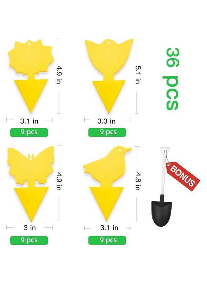 Greenkeeper 36 Pcs Sticky Traps for Fruit Fly, Whitefly, Fungus Gnat, Mosquito and Bug, Yellow Sticky Insect Catcher Traps for Indoor/Outdoor/Kitchen, Extremely Sticky Fly Trap, Non-Toxic, 4 Shapes - Image 2