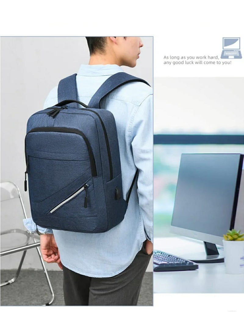 ماركة غير محددة - شنطه لاب توب عصريه مستورده مزوده بوصله usb،مضاده للماء-كحلي - Image 1