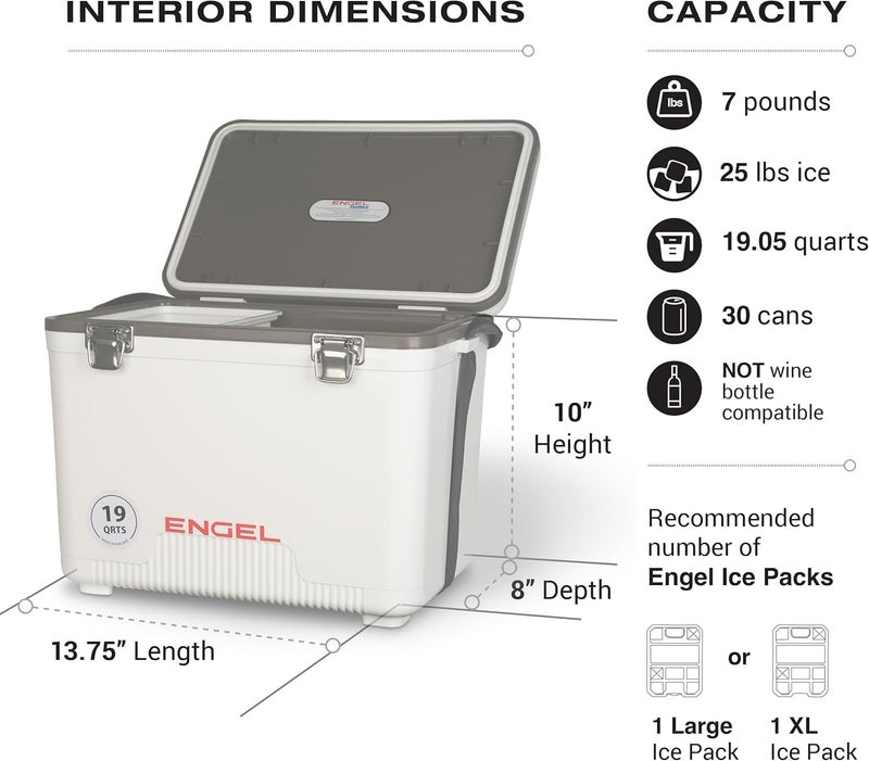 Engel UC19 19qt Leak-Proof, Air Tight, Drybox Cooler and Small Hard Shell Lunchbox for Men and Women in Fighting Lady Yellow - Image 3