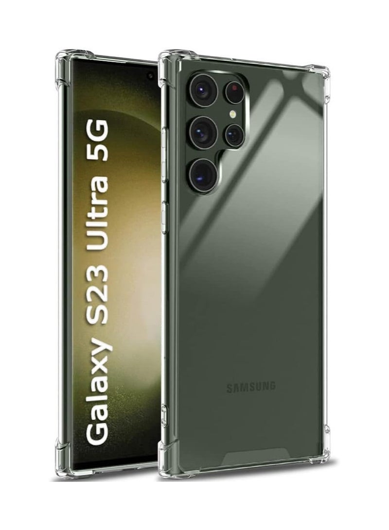 Denx Clear Case Compatible with Samsung Galaxy S23 Ultra, Clear TPU Case with 4 Corners Shockproof Protection & Camera Protection Anti-Slip, Anti-Shock, For Samsung Galaxy S23 Ultra - Image 1