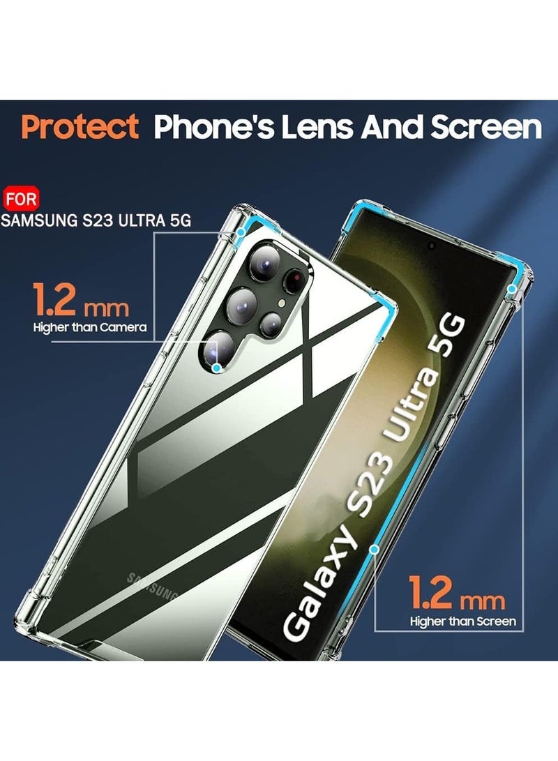Denx Clear Case Compatible with Samsung Galaxy S23 Ultra, Clear TPU Case with 4 Corners Shockproof Protection & Camera Protection Anti-Slip, Anti-Shock, For Samsung Galaxy S23 Ultra - Image 4