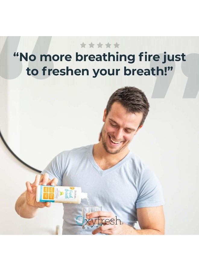 Oxyfresh Premium Lemon Mint Fresh Breath Mouthwash Oral Rinse for Bad Breath SLS Fluoride Free Mouthrinse Alcohol Free Gentle Non Burning Mouthwash with Xylitol Essential Oils 16 oz - Image 3