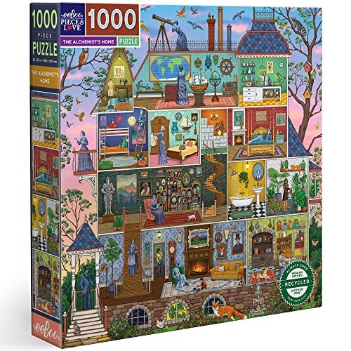 eeBoo 1000 Piece Puzzle Alchemists Home Jigsaw Puzzle for Adults Square 23 x 23 Made with Recycled Board VegetableBased Ink - Image 1