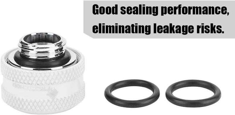 klarako 4 Pcs /8 Pcs OD 16mm Tube Fitting,  Water Cooling Compression Fitting with Sealing Ringsfor Rigid AcrylicTube for Computer Water Cooling System(White, 4 Pcs) - Image 2