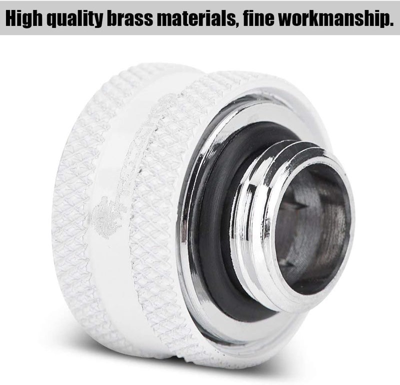 klarako 4 Pcs /8 Pcs OD 16mm Tube Fitting,  Water Cooling Compression Fitting with Sealing Ringsfor Rigid AcrylicTube for Computer Water Cooling System(White, 4 Pcs) - Image 1
