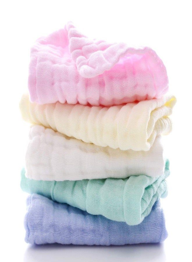 Gopendra Reusable Muslin Face Towels for Babies | Soft Cotton Washcloths & Napkins for Infants & Toddlers | Six Layer Muslin Cloth Extra Soft Hankies (4, Multicolour) - Image 1