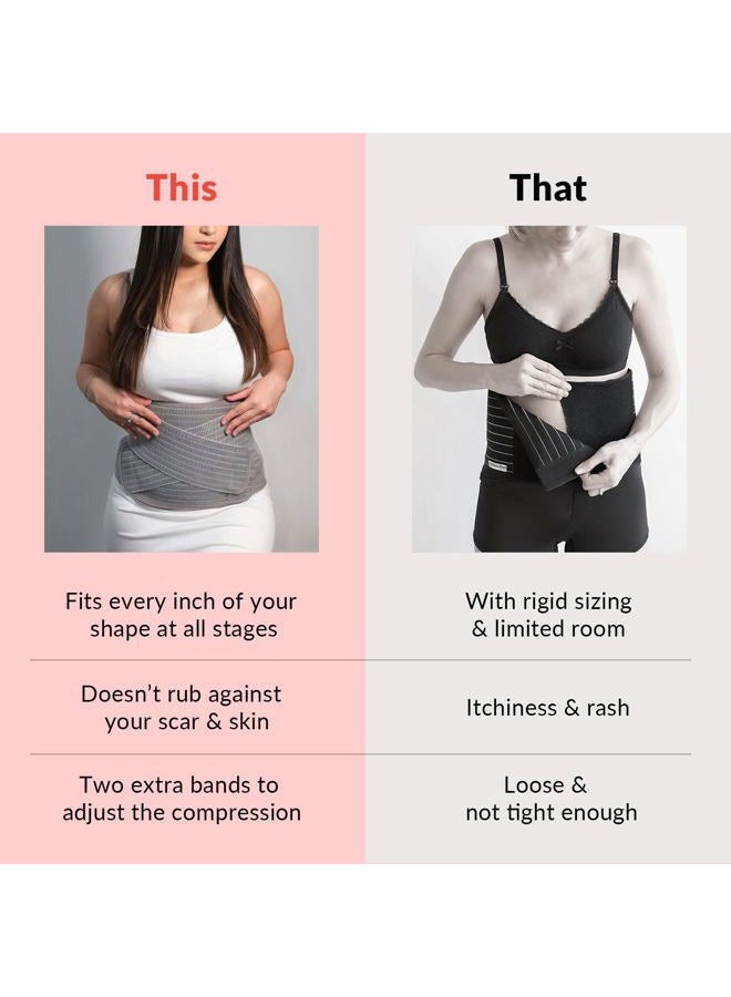 Mamaway Bamboo Postpartum Belly Band, Girdle for Postnatal Care, C-section Recovery Belt, Post Surgery Belly Wrap, Adjustable Abdominal Binder, Waist/Pelvis Belt for Stomach Support & Back Pain Relief - Image 5