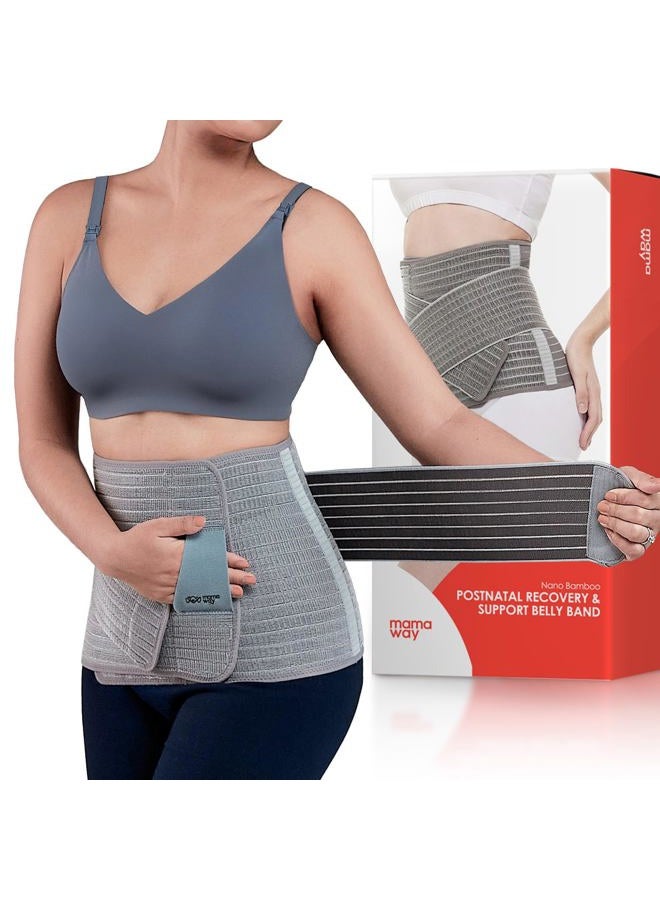Mamaway Bamboo Postpartum Belly Band, Girdle for Postnatal Care, C-section Recovery Belt, Post Surgery Belly Wrap, Adjustable Abdominal Binder, Waist/Pelvis Belt for Stomach Support & Back Pain Relief - Image 1