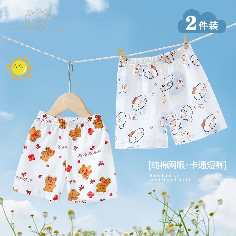 Baby Shorts Summer Thin Style Unisex Casual Sports Outerwear Summer Wear Infant Pure Cotton Large Pants Cartoon Design - Image 3