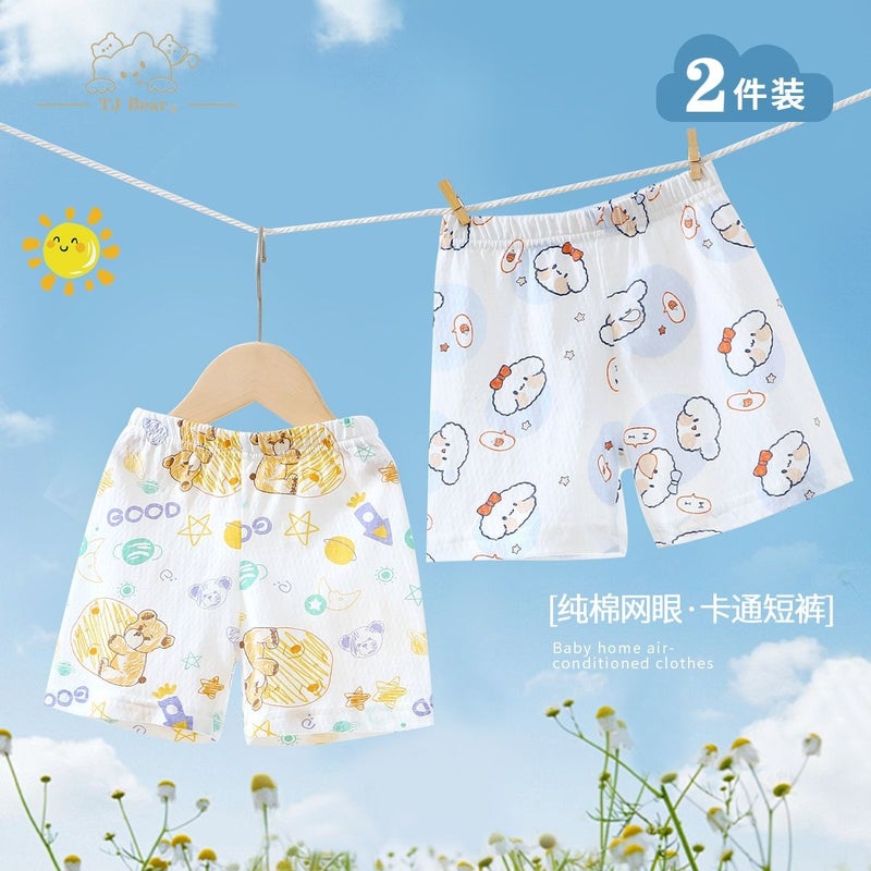 Baby Shorts Summer Thin Style Unisex Casual Sports Outerwear Summer Wear Infant Pure Cotton Large Pants Cartoon Design - Image 2