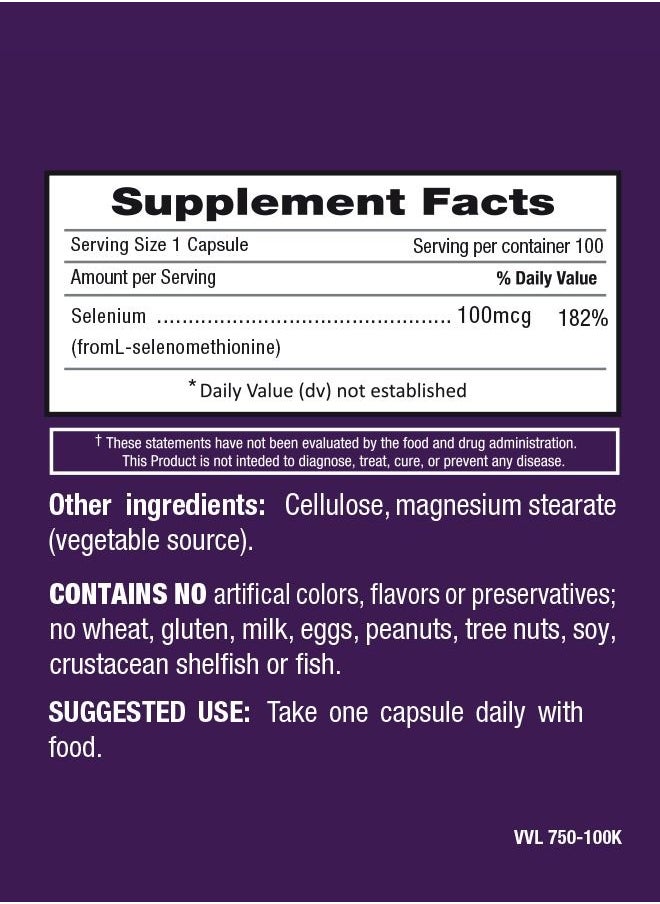 iRemedies iRemedies iSelenium 100mcg – Antioxidant Mineral Supplement for Thyroid, Immune, and Cellular Health – 100 Capules  - Image 3