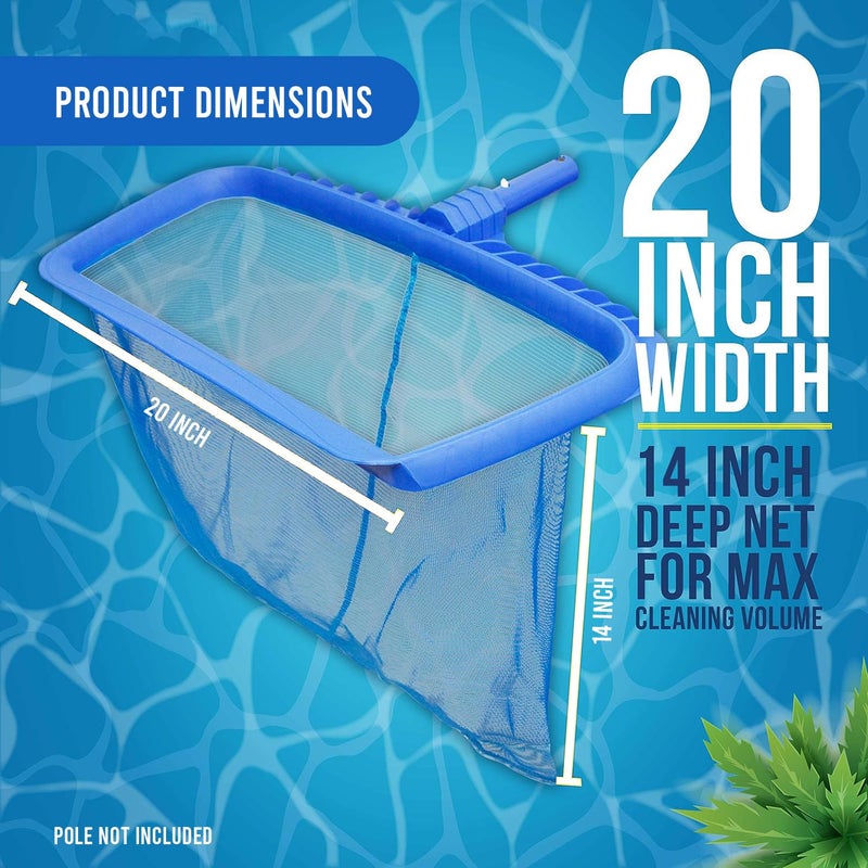 ORILEY Swimming Pool Skimmer Net, Heavy Duty Pool Leaf Rake with Ultra Deep Fine Mesh Net Bag, Fast Cleaning Tool for Inground & Above Ground Pool (Random Color) - Image 5