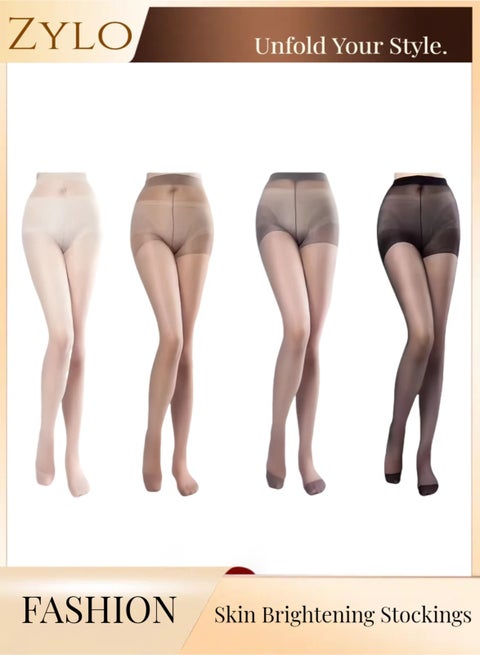 4-Pack Women's Ultra Sheer Control Top Pantyhose - Lightweight, Comfortable, Perfect Fit