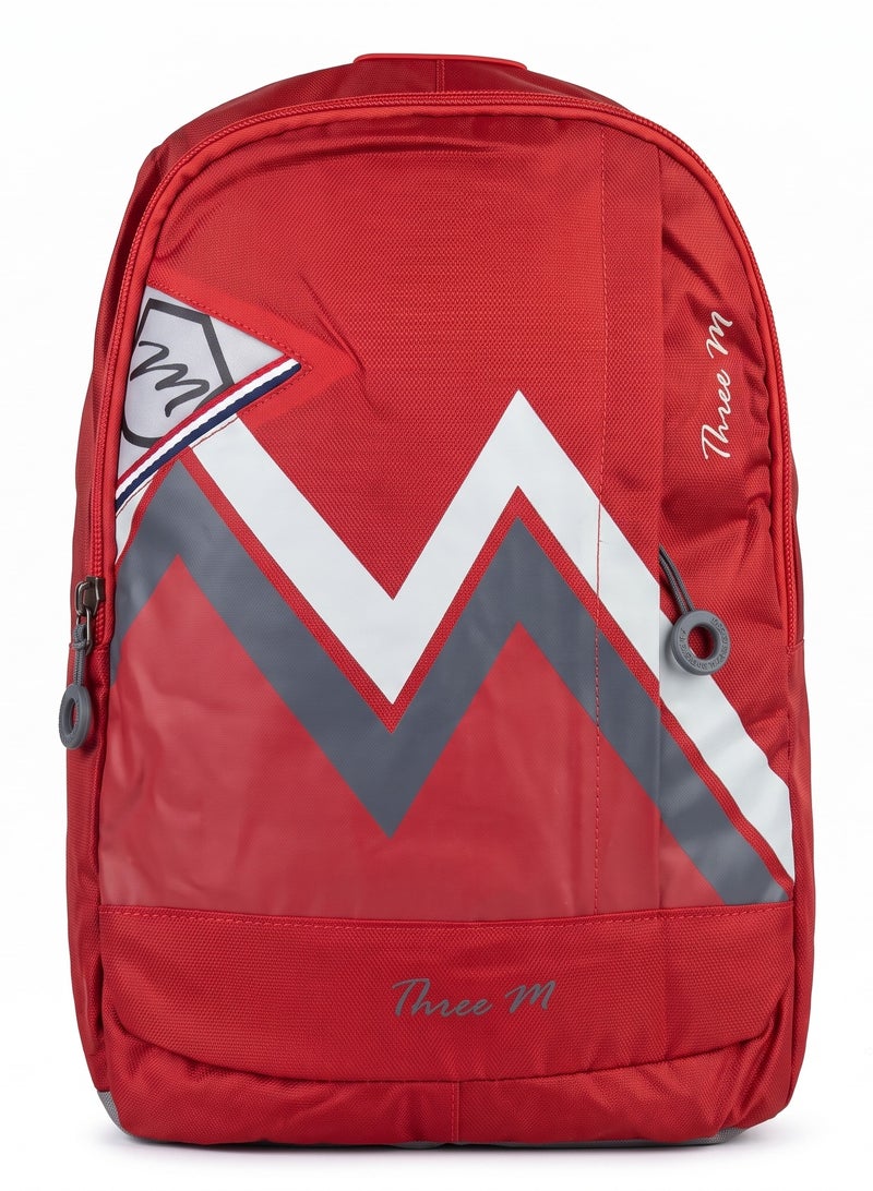Three M Unisex Backpack With 4-Zip Compartments Multicolour 3M24-004 - Image 1