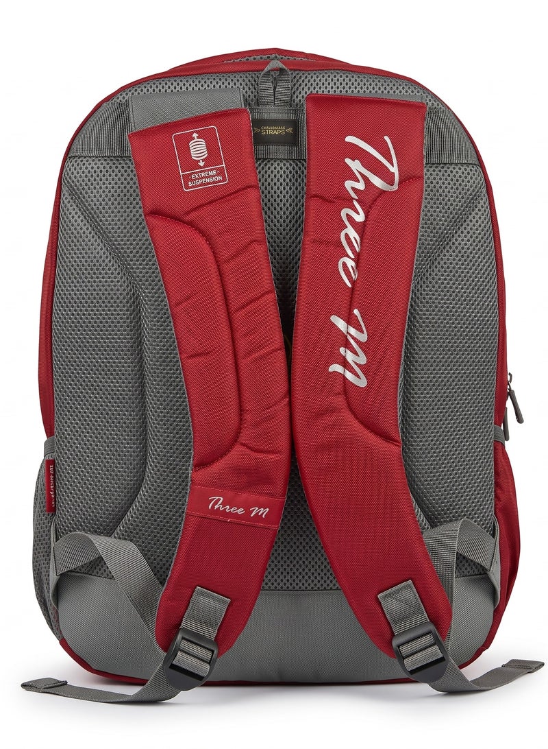 Three M Unisex Backpack With 4-Zip Compartments Multicolour 3M24-004 - Image 2