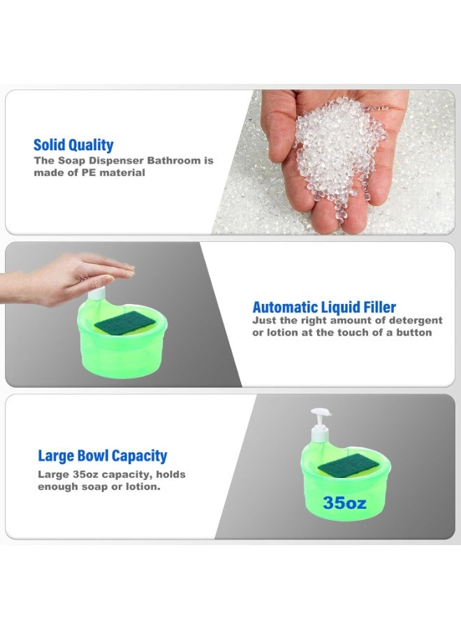 موزع صابون عالي الجودة للمطبخ مع حامل إسفنجة، مثالي لتنظيم غسيل الأطباق - Image 2