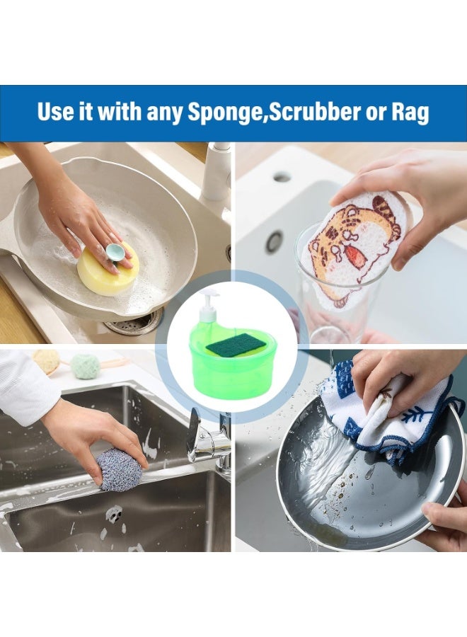 موزع صابون عالي الجودة للمطبخ مع حامل إسفنجة، مثالي لتنظيم غسيل الأطباق - Image 5