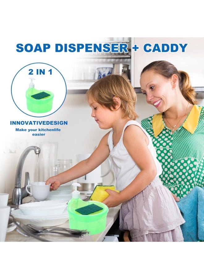 موزع صابون عالي الجودة للمطبخ مع حامل إسفنجة، مثالي لتنظيم غسيل الأطباق - Image 3