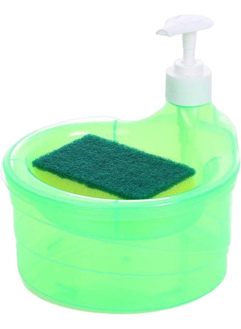 موزع صابون عالي الجودة للمطبخ مع حامل إسفنجة، مثالي لتنظيم غسيل الأطباق - Image 1