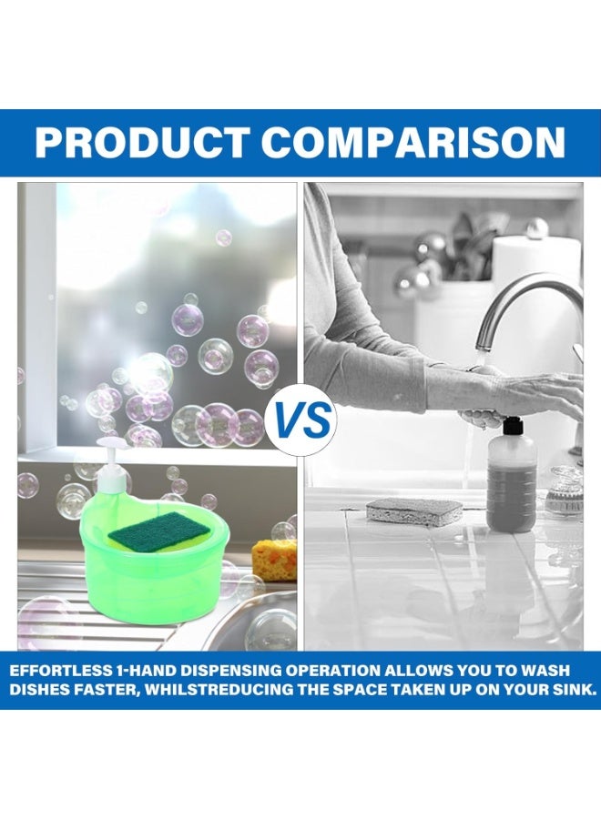 موزع صابون عالي الجودة للمطبخ مع حامل إسفنجة، مثالي لتنظيم غسيل الأطباق - Image 4