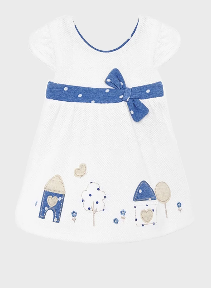 MAYORAL Infant Graphic Knot Detail Dress