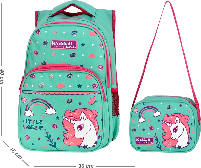 Waddell Little Horse Patterned Primary School Backpack and Lunchbox