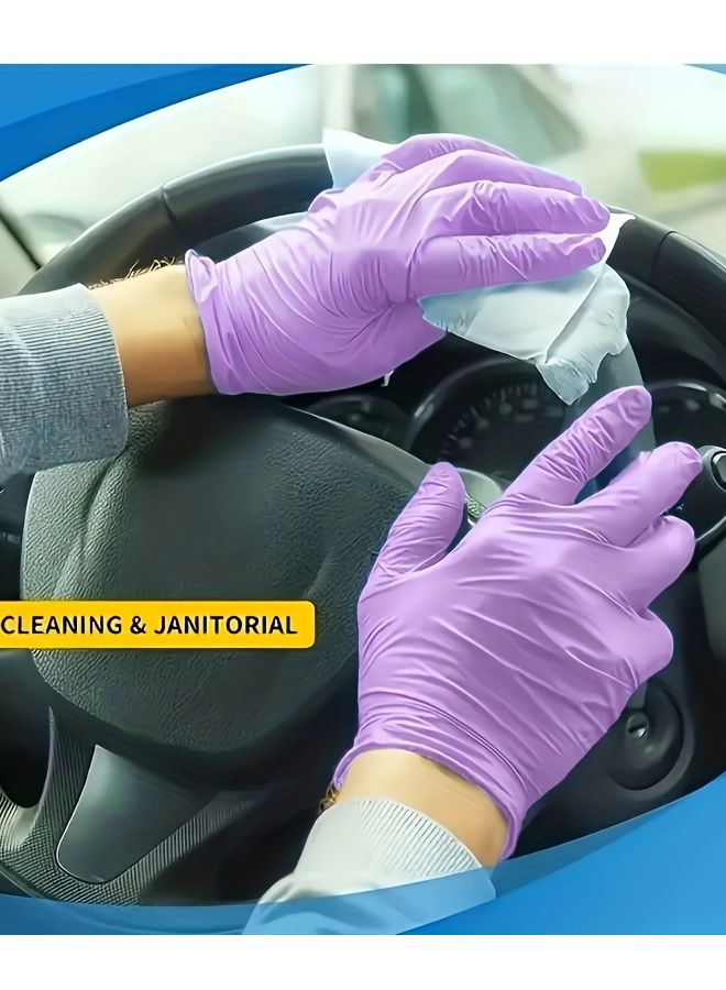 Purple Disposable Nitrile Gloves 30 Pcs Size L Lightweight Soft Flexible For Household Cleaning Pet Bathing - Image 5