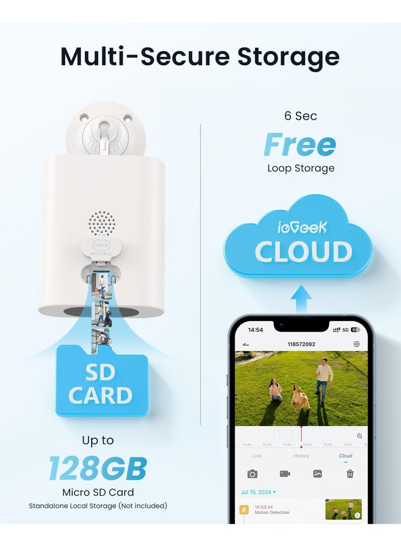 Wireless Outdoor WiFi Security Camera 2K with Built-in Solar Panel, Motion Sensor, Color Night Vision, IP65 Waterproof - Image 2