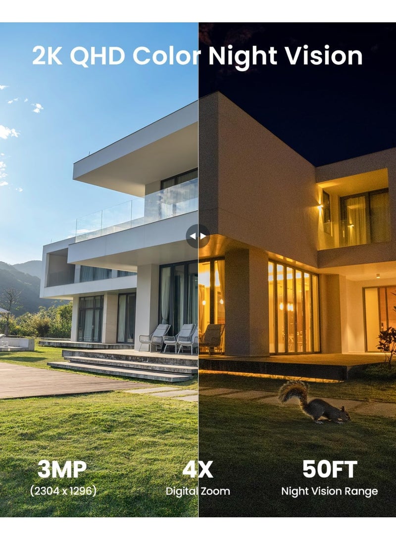 Wireless Outdoor WiFi Security Camera 2K with Built-in Solar Panel, Motion Sensor, Color Night Vision, IP65 Waterproof - Image 3