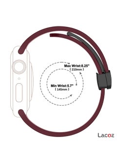 Lacoz Lacoz High Quality Silicone Band iWatch Sports Strap with  Magnetic Lock for Apple Watch 44mm 45mm and Ultra 49mm 8 SE 7 6 5 Plum  - Image 3