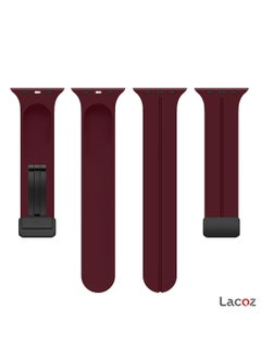 Lacoz Lacoz High Quality Silicone Band iWatch Sports Strap with  Magnetic Lock for Apple Watch 44mm 45mm and Ultra 49mm 8 SE 7 6 5 Plum  - Image 5