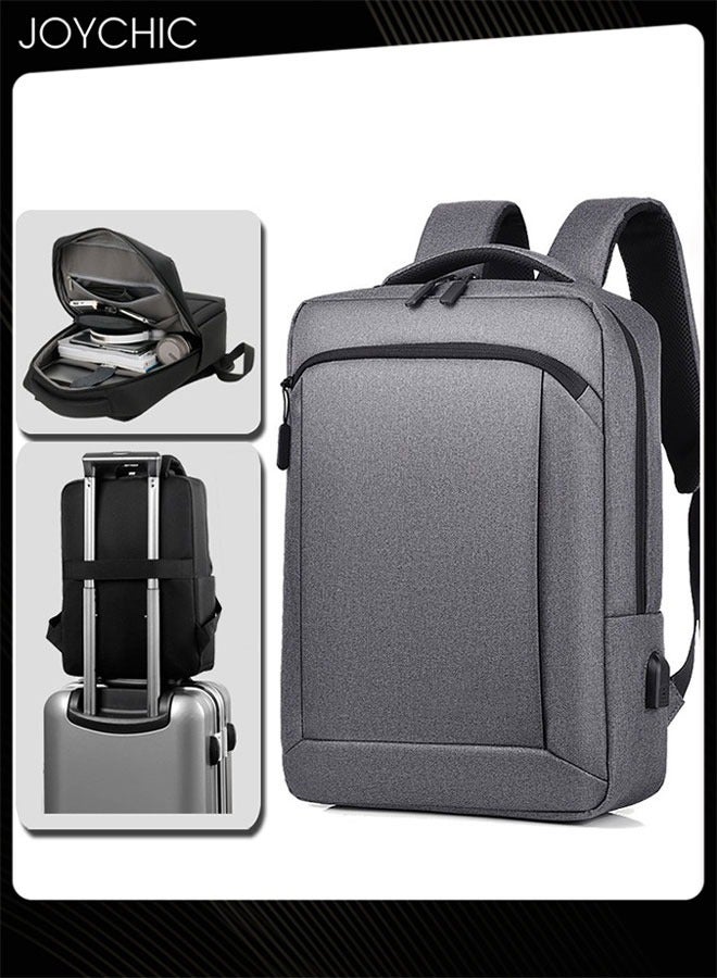 Joychic Business Travel Laptop Backpack Oxford Waterproof Anti Theft Computer Daypack Large Capacity Schoolbag with USB Charging Port for Men Work School Trips Grey - Image 1