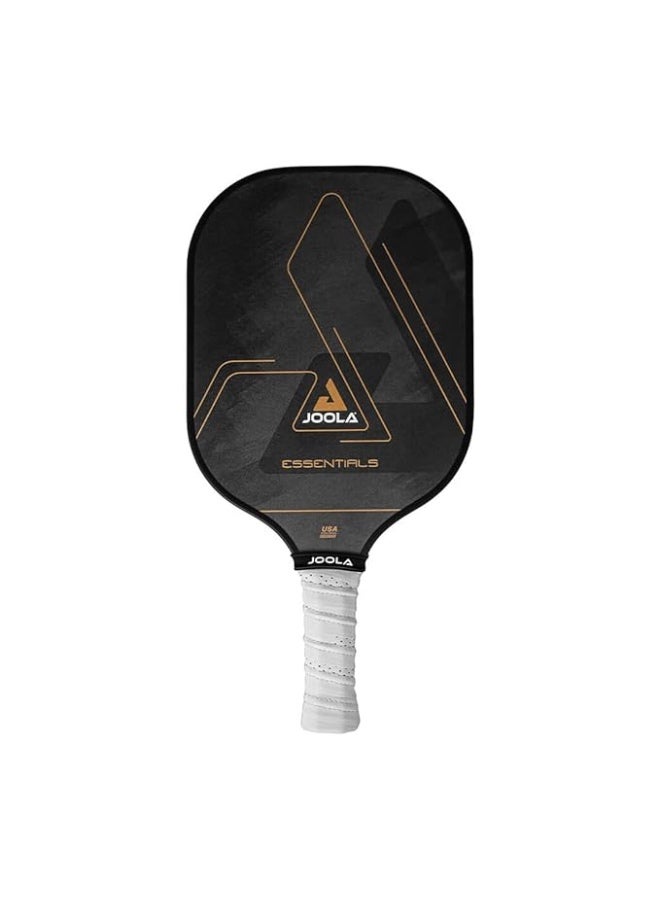 JOOLA مضرب بيكلبول جوولا إيسينشالز - أسود | سطح من الألياف الزجاجية | نواة من خلية البوليمر | مضرب خفيف الوزن | مناسب للمبتدئين - Image 1