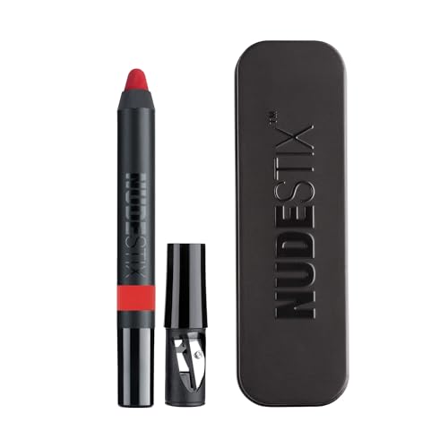 Nudestix Intense Matte Lip Cheek Pencil 3in1 LongWear Matte Lipstick Lip Liner Blush Stick Waterproof Vegan PreservativeFree Soft Blurred Finish Shade Stiletto - Image 1