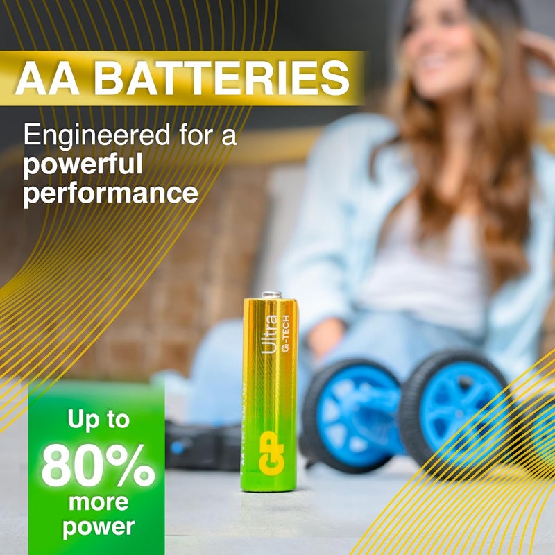 GP Ultra AA Batteries 40 Pack – 1.5V Alkaline Double A Batteries – 10-Year Shelf Life – Reliable Power for Toys, Remotes, Clocks & Devices – Ideal Battery Pack for High-Drain Household Electronics - Image 4
