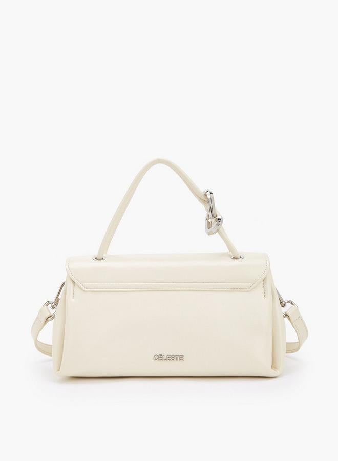 Celeste Solid Satchel Bag With Detachable Strap - Image 5