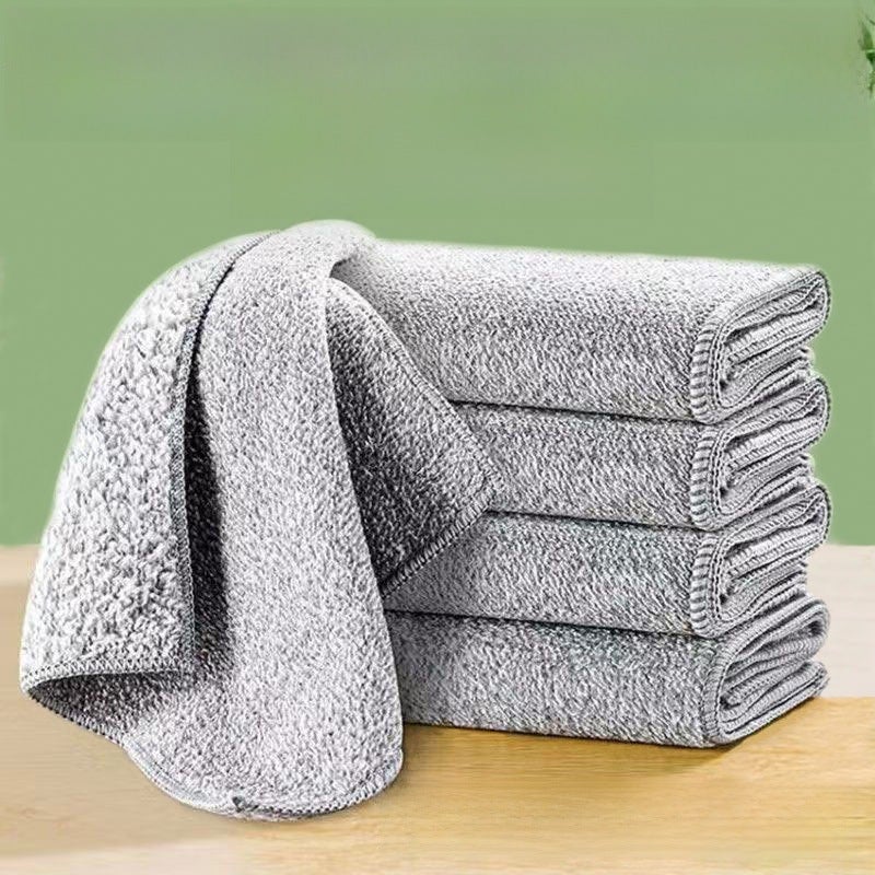 Generic Bamboo Charcoal Fiber Dishcloths Non-Stick Oil-Free Thick Absorbent Single bar 