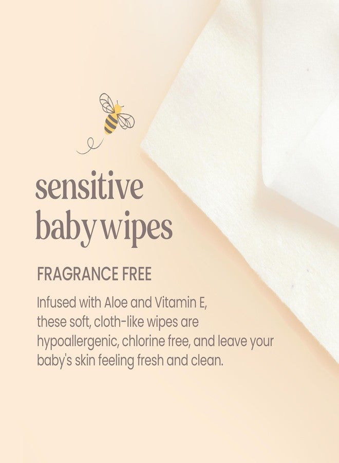 Burt's Bees Burt’s Bees Baby Wipes, Unscented Natural for Sensitive Skin with Aloe and Vitamin E - 72 Baby Wipes - 10 Pack - Image 2