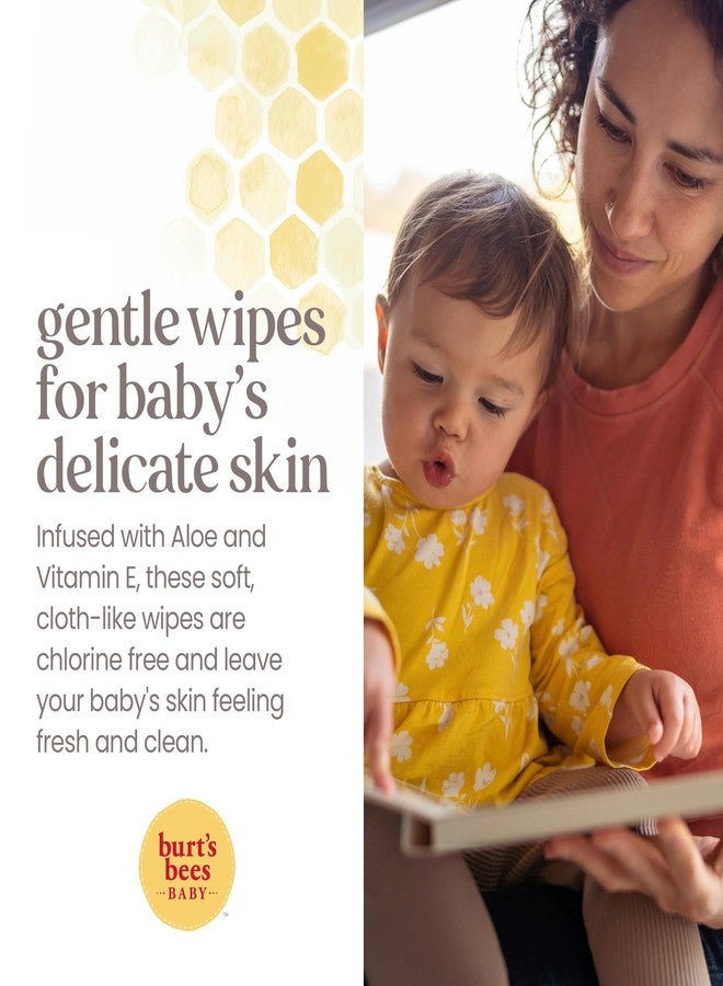 Burt's Bees Burt’s Bees Baby Wipes, Unscented Natural for Sensitive Skin with Aloe and Vitamin E - 72 Baby Wipes - 10 Pack - Image 4