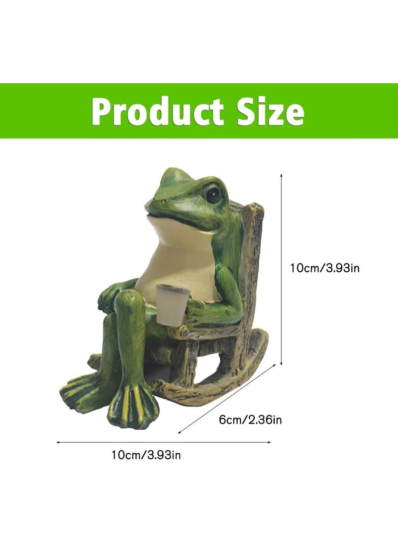 Soofam Solar Frog Figures Decoration, Animal Ornament With Solar Lamp, Outdoor Statue, Fairy Garden Accessories for Patio, Home, Lawn Decor Gift - Image 2