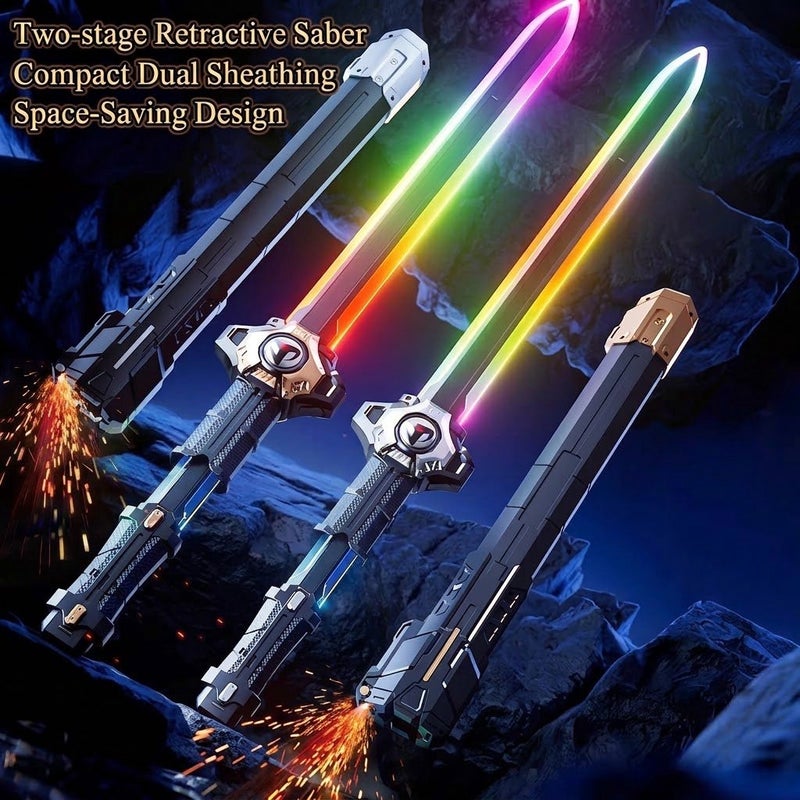 CME New Sword-in-Sword Spark Light Saber Colorful Streamer Light Two-in-One Rechargeable Spray Laser Sword Children's Toy for Boys - Image 5