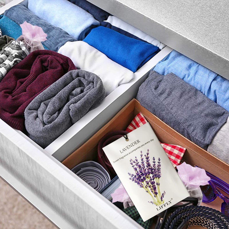 ليفلاي 14 حزمة من أكياس معطرة للأدراج والخزائن اللافندر روز الياسمين أوشن فانيلا خشب الصندل غاردينيا 7 رائحة هدايا الرائحة - Image 4