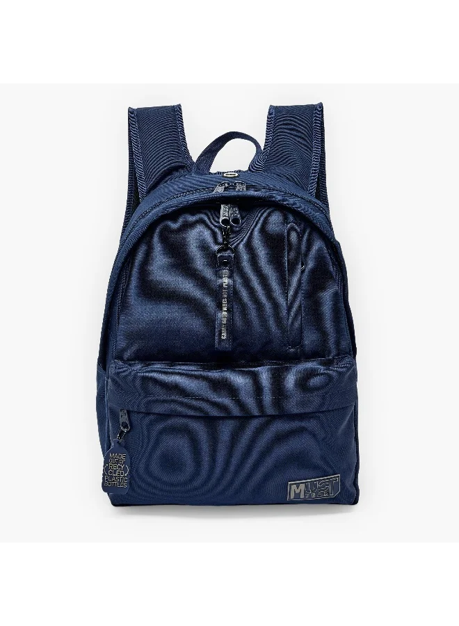 Must 16.5 Inches-Backpack-Monochrome-Sustainable-2 Cmprts (Rpet 900D Pu) Navy \ 32X19X42