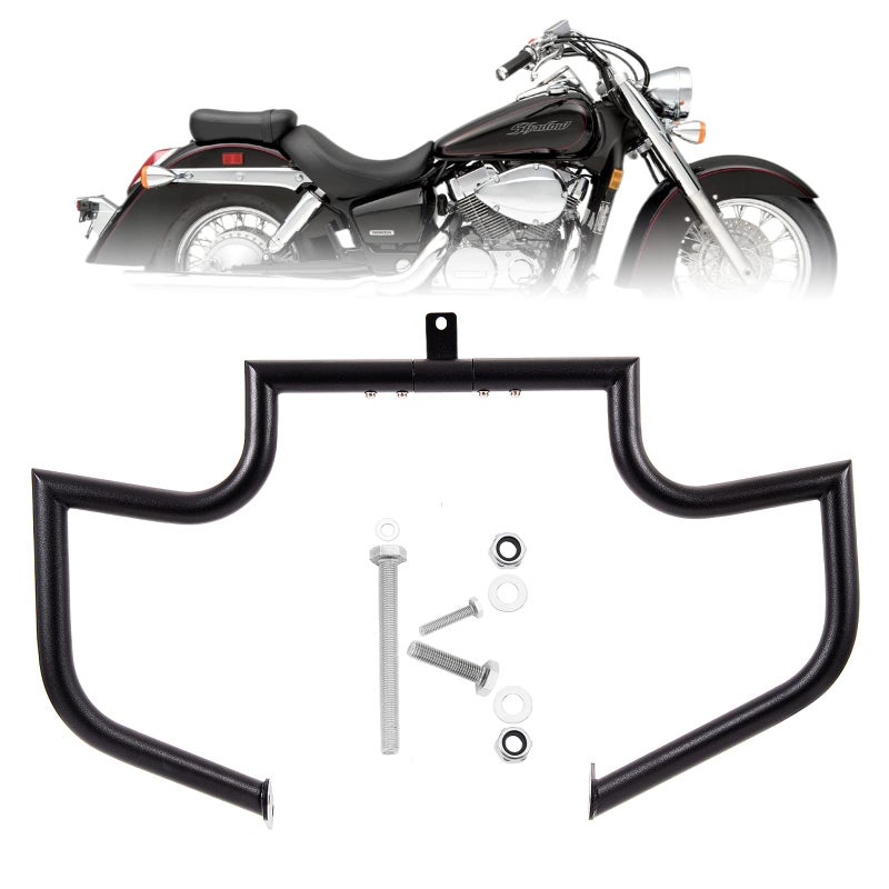 Kinglemc Crash Bar Engine Guard Highway Bar for Honda 750 VT750 VT750C VT400 Shadow Aero Phantom Spirit Black